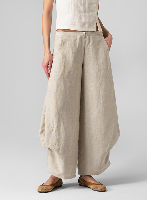 Linen Flared Leg Pants