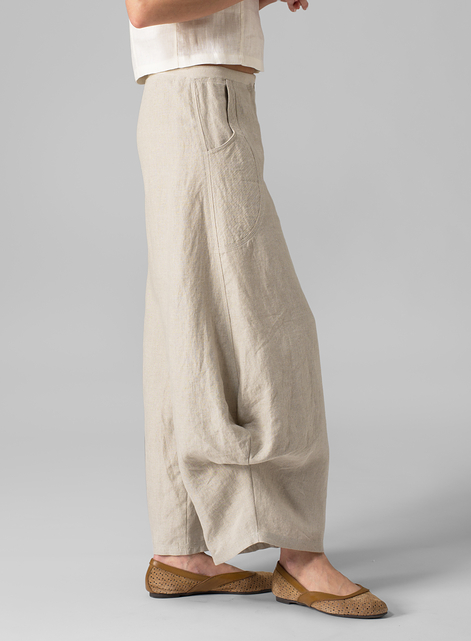 Linen Flared Leg Pants