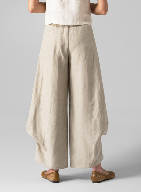 Linen Flared Leg Pants