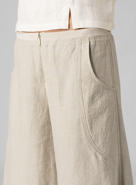 Linen Flared Leg Pants