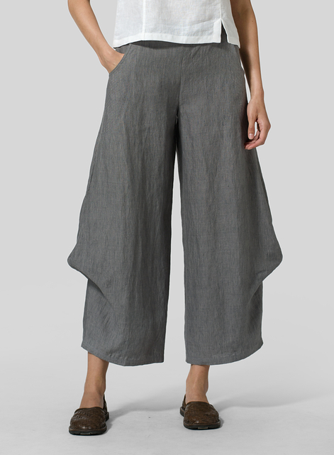 Linen Flared Leg Pants