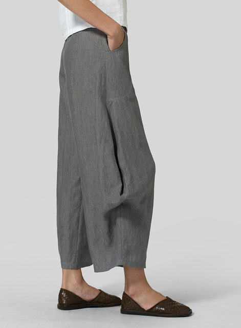 Linen Flared Leg Pants