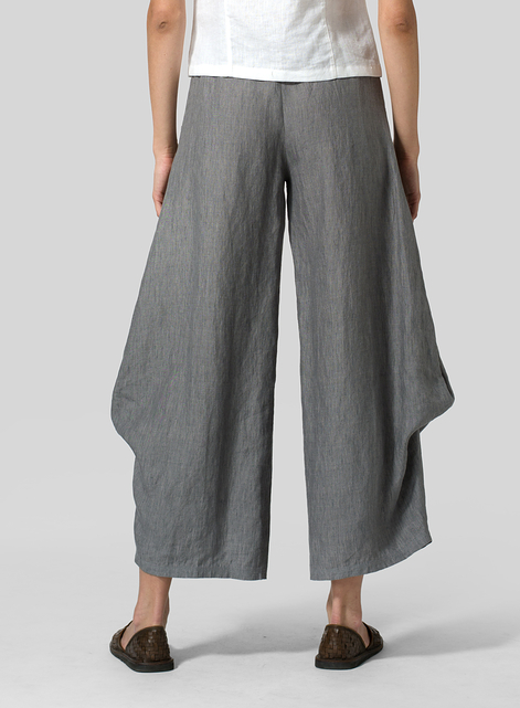 Linen Flared Leg Pants