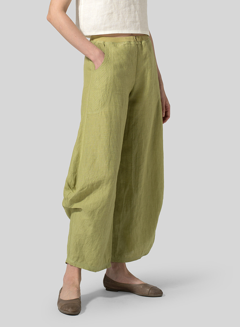 Linen Flared Leg Pants