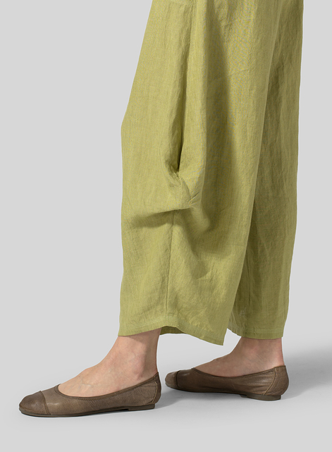 Linen Flared Leg Pants