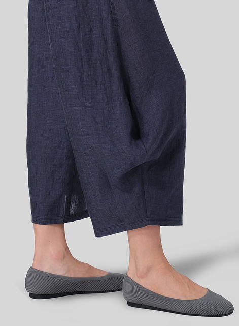 Linen Flared Leg Crop Pants