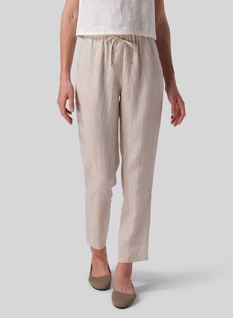 Linen Casual Ankle Length Pants