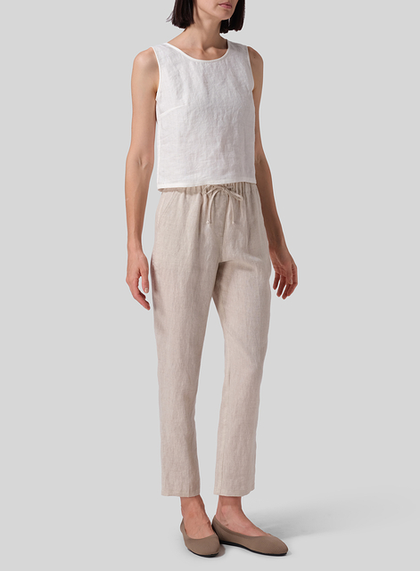 Linen Casual Ankle Length Pants