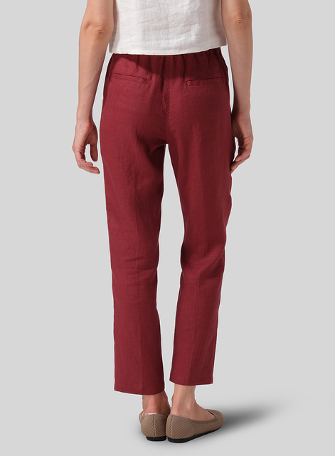 Linen Casual Ankle Length Pants