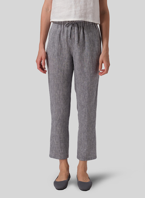 Linen Casual Ankle Length Pants