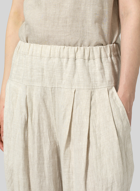 Linen Crumple Effect Harem Pants (Long)