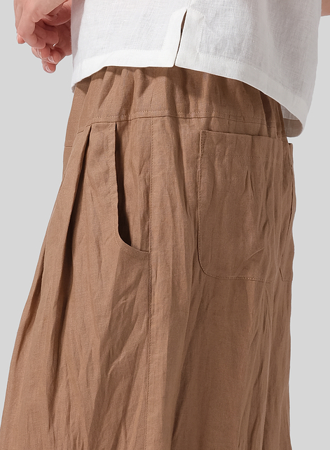 Linen Crumple Effect Harem Pants (Long)