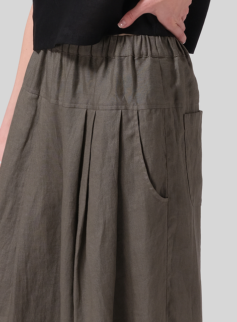 Linen Crumple Effect Harem Pants (Long)