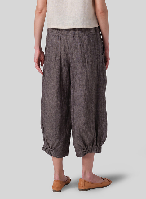 Linen Crumple Effect Harem Pants (Long)