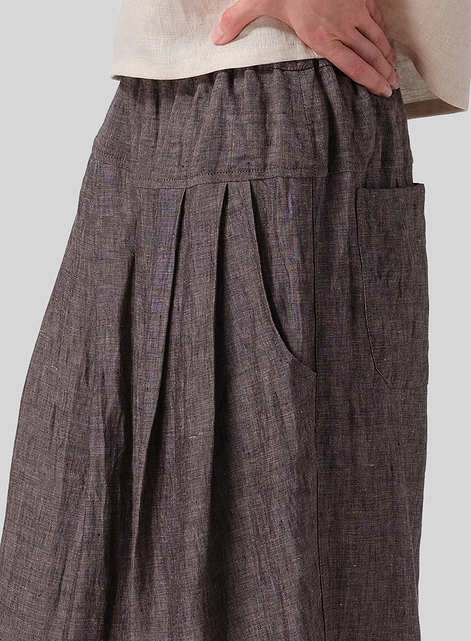 Linen Crumple Effect Harem Pants (Long)