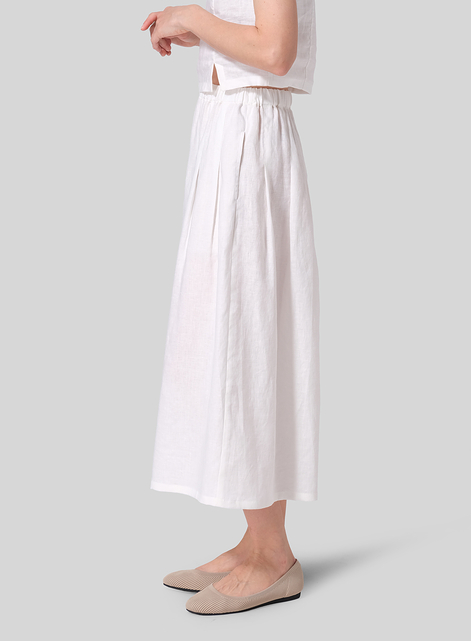 Linen Pleated Culottes