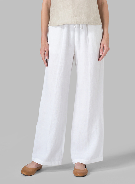 Linen Straight Pull-On Pants