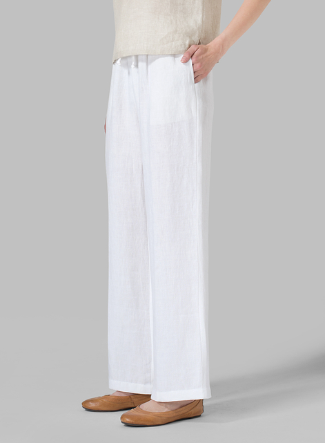 Linen Straight Pull-On Pants