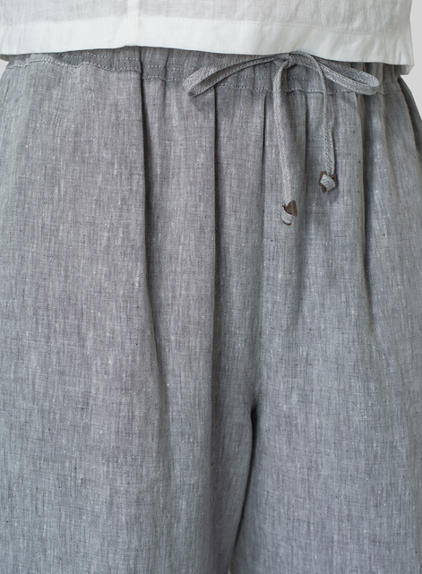 Linen Long Straight Pull-On Pants