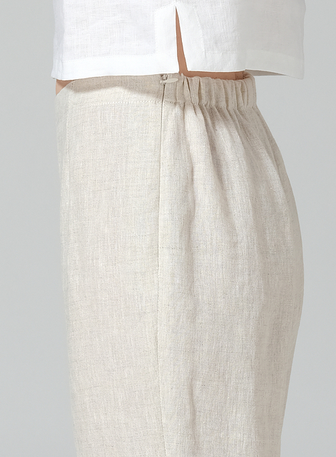 Linen Narrow Ankle Length Cropped Pants