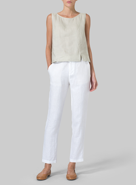 Linen Slim Ankle Pants