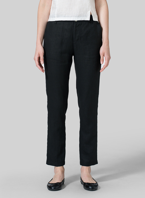 Linen Slim Ankle Pants