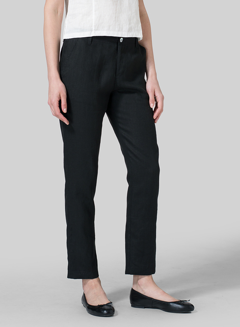 Linen Slim Ankle Pants