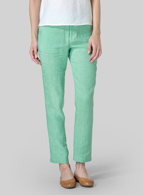 Linen Slim Ankle Pants