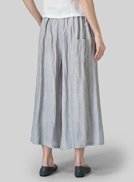 Linen Low Rise Wide Leg Pants