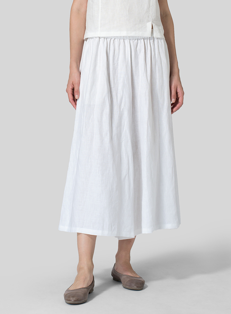 Linen Low Rise Wide Leg Pants