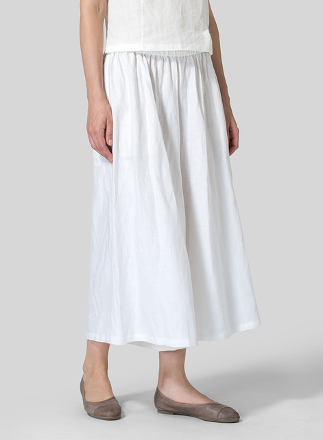 Linen Low Rise Wide Leg Pants