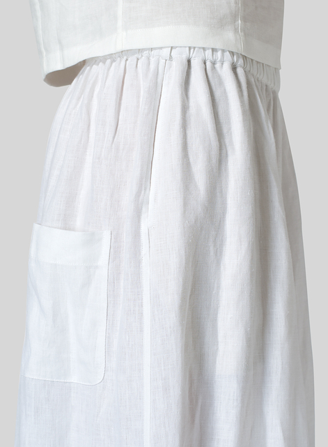 Linen Low Rise Wide Leg Pants