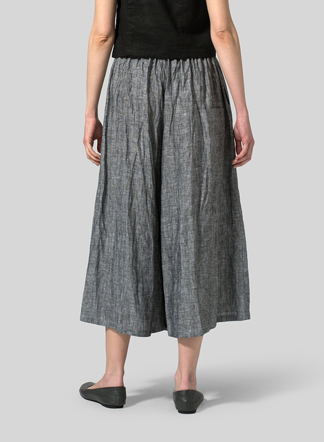 Linen Low Rise Wide Leg Pants