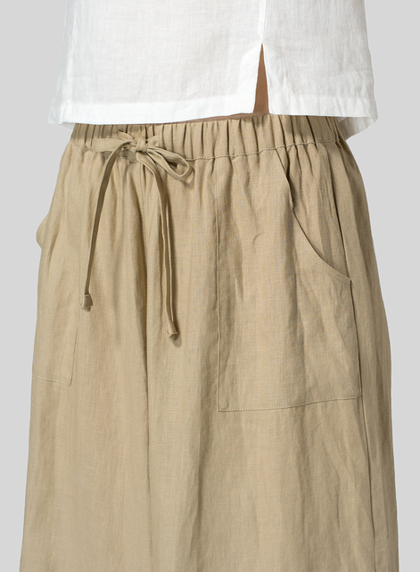 Linen Full Elastic Wide Leg Pants