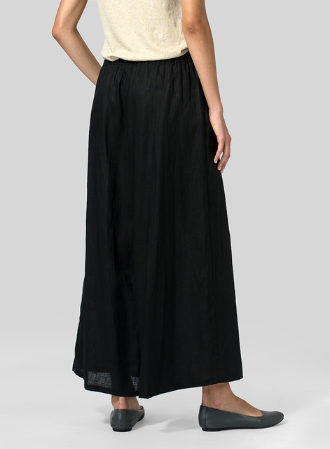 Linen Full Elastic Wide Leg Culottes