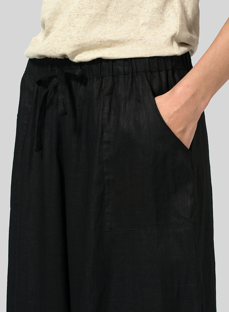 Linen Full Elastic Wide Leg Culottes