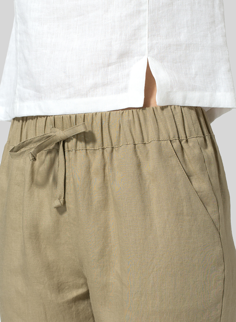 Linen Low Rise Slim Ankle Length Pants