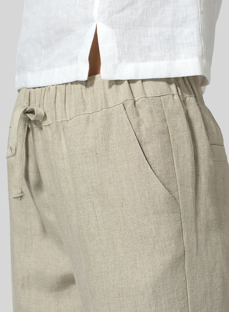 Linen Low Rise Slim Ankle Length Pants