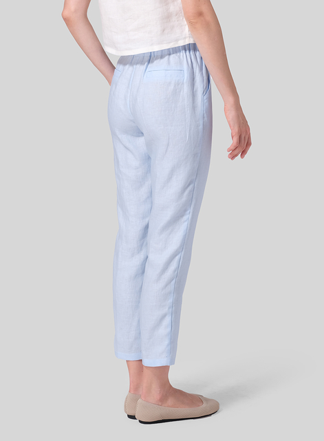 Linen Low Rise Slim Ankle Length Pants