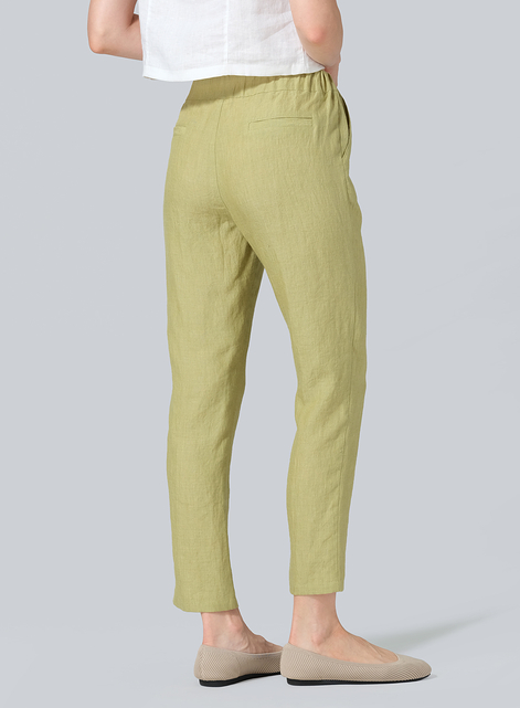 Linen Low Rise Slim Ankle Length Pants