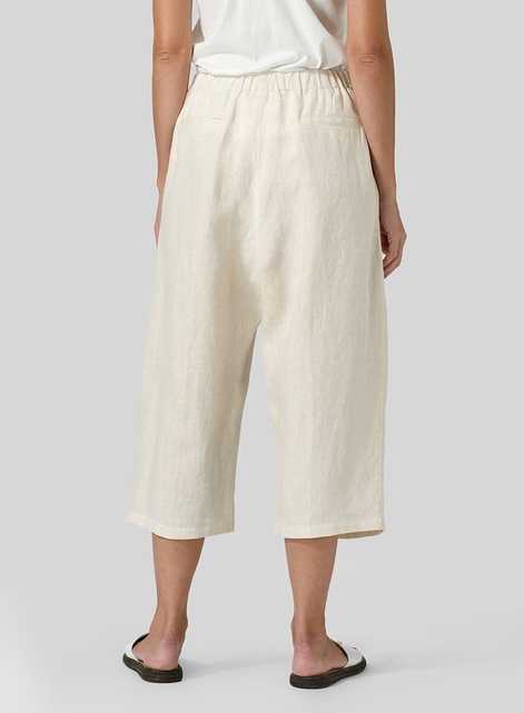 Linen Wide Leg Crop Pants