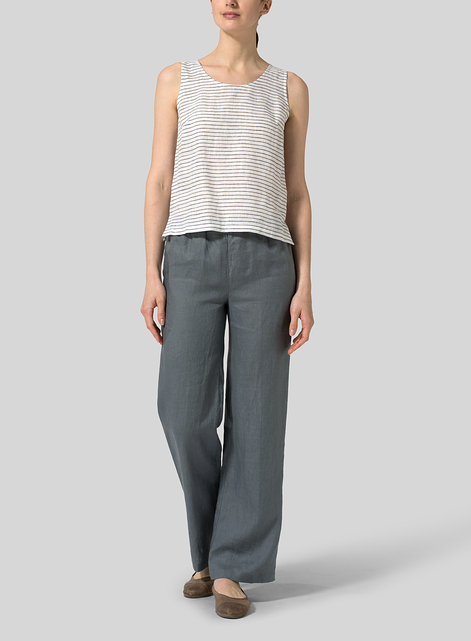 Linen Long Straight Leg Pants