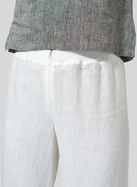 Linen Straight Leg Cropped Pants