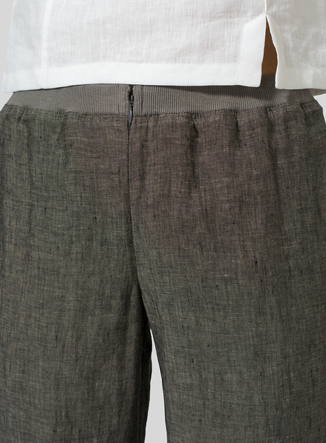 Linen Straight Leg Cropped Pants