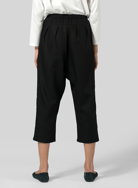 Linen High Waisted Full Elastic Pants