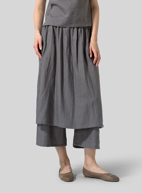 Linen Two-layer Long Culottes