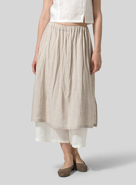 Linen Two-layer Long Culottes