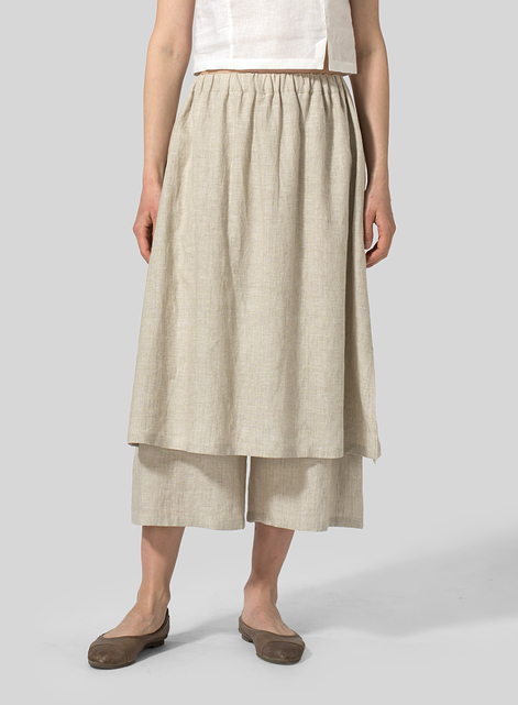 Linen Two-layer Long Culottes