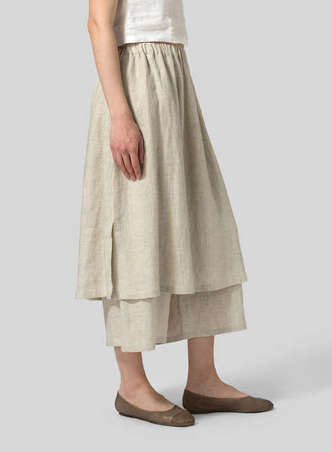 Linen Two-layer Long Culottes