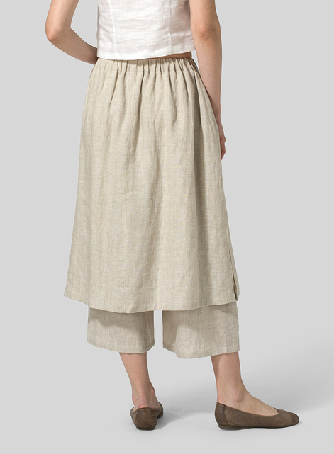 Linen Two-layer Long Culottes